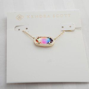 KENDRA SCOTT Elisa Gold Necklace in Watercolor Illusion NWOT